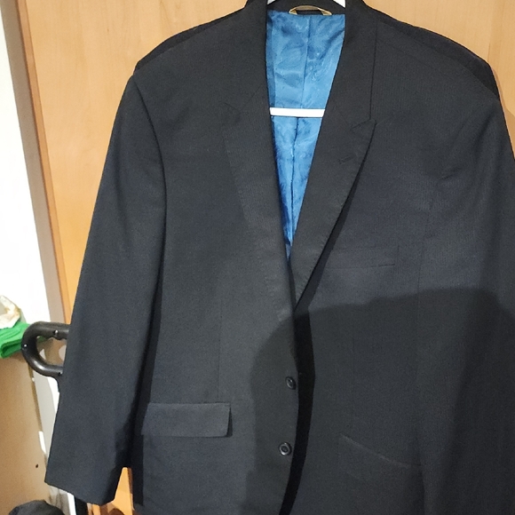 Haggar Men's Black Blazer with Blue Lining